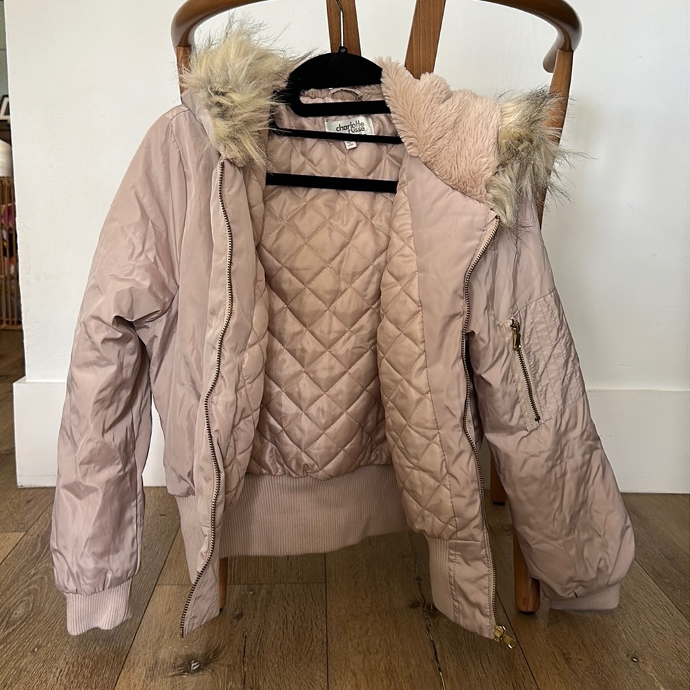 Pink puffer jacket